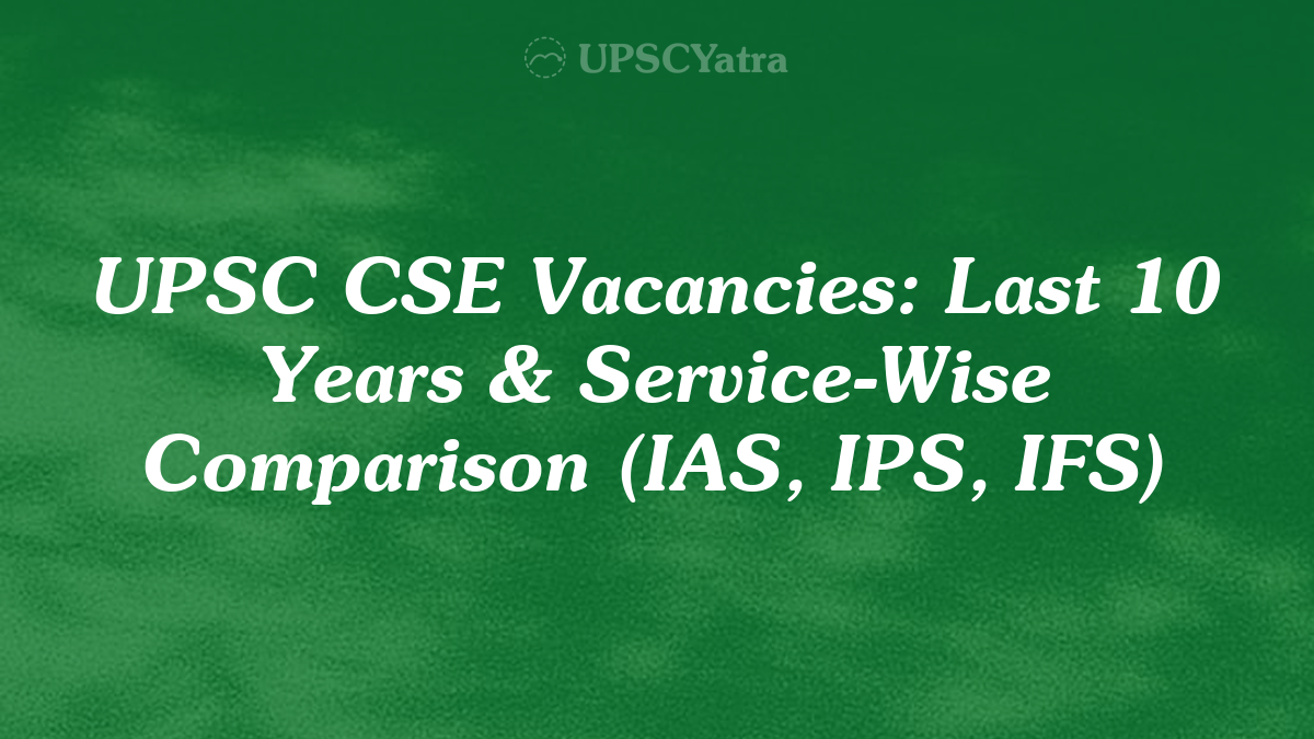 UPSC Vacancies Year by Year (2016–2026): IAS, IPS & IFS Seats